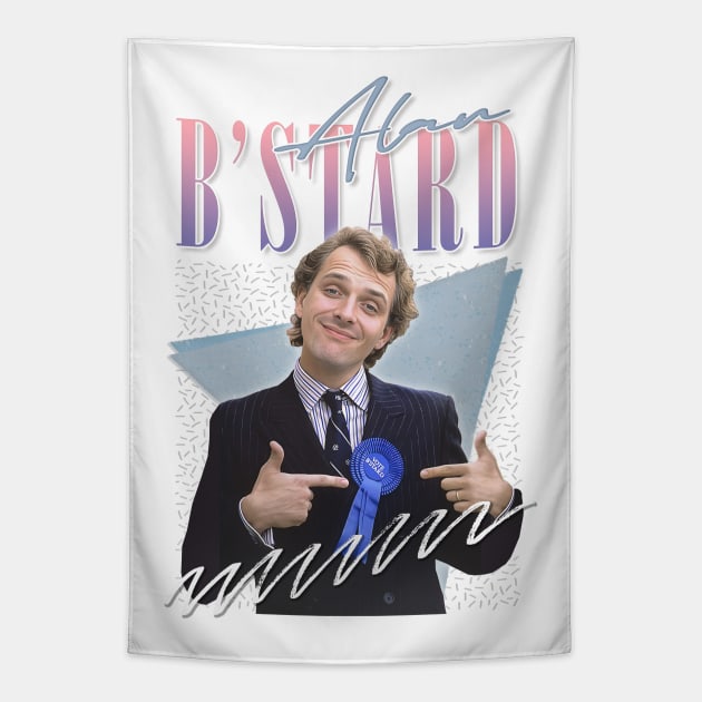 Alan B'Stard 80s Aesthetic Design Tapestry by DankFutura