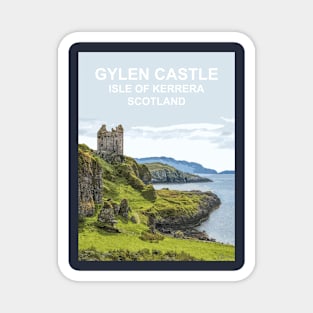 Gylen Castle, Isle of Kerrera Scotland. Scottish gift. Travel poster Magnet