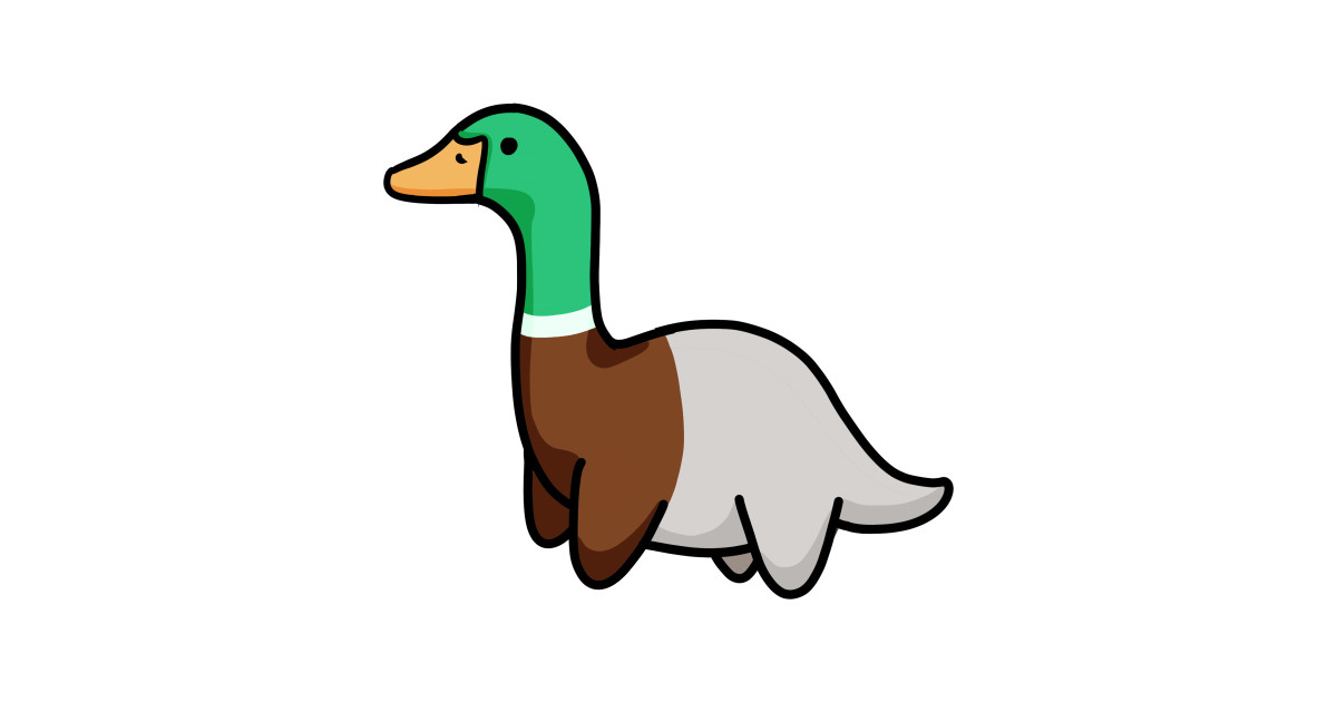 Cute Long Neck Dino Duck, Dinosaurus. - Dino - T-Shirt | TeePublic