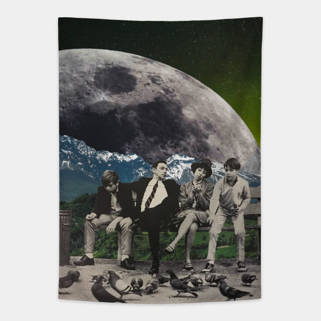 I'll See You On The Darkside Of The Moon Tapestry by collagebymarianne (Marianne Strickler)