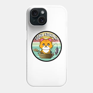 Cute orange cat has gone fishing Phone Case