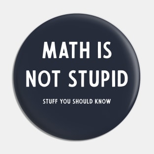 Math Is Not Stupid Pin