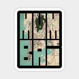 Mumbai, India City Map Typography - Vintage Magnet