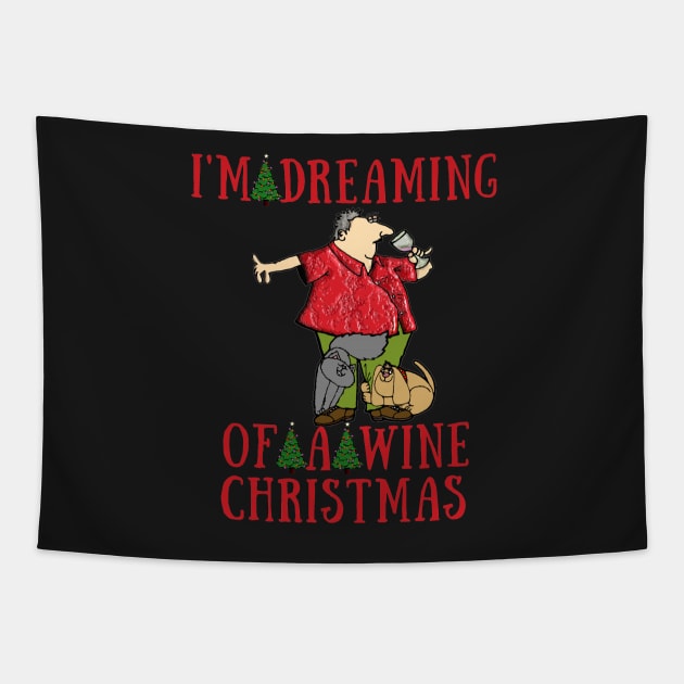 I'm dreaming of a wine christmas Tapestry by IOANNISSKEVAS