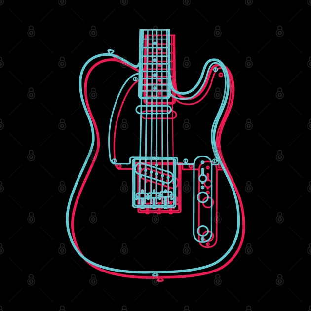 3D T-Style Electric Guitar Body Outline by nightsworthy