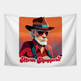 Merle Haggard / Retro Country Music Fan Design Tapestry