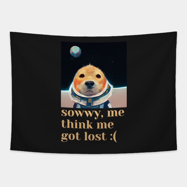 Doggy Got Lost In Space Tapestry by DarkAgeArt