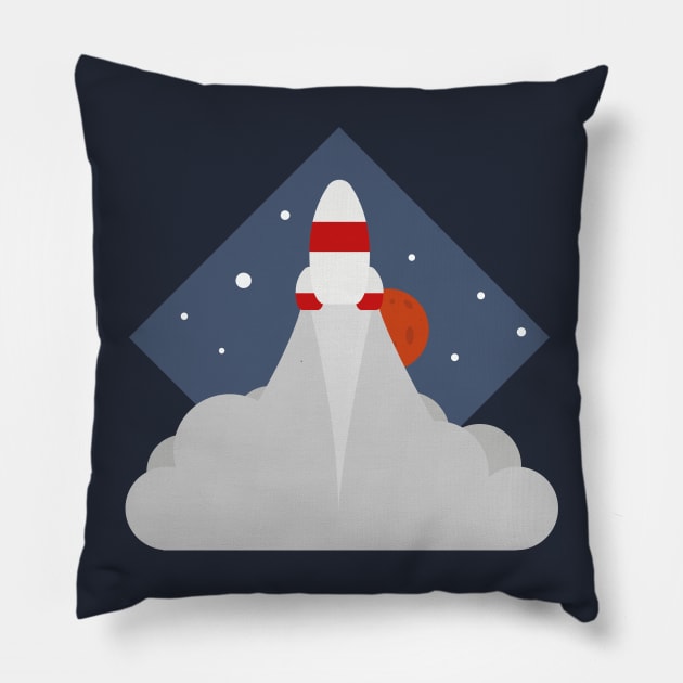 Rocket Launch Pillow by YellowDust