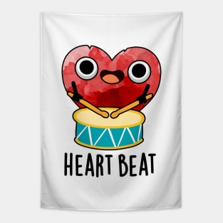 Heart Beat Cute Heart Drummer Pun Tapestry