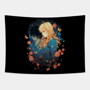 your lie in april anime graphic tee Tapestry