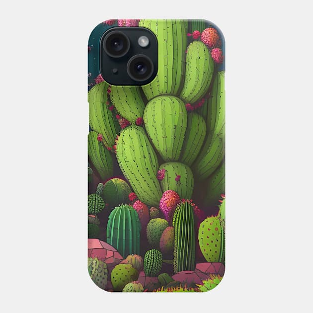 Midnight Cactus Phone Case by LyndiiLoubie