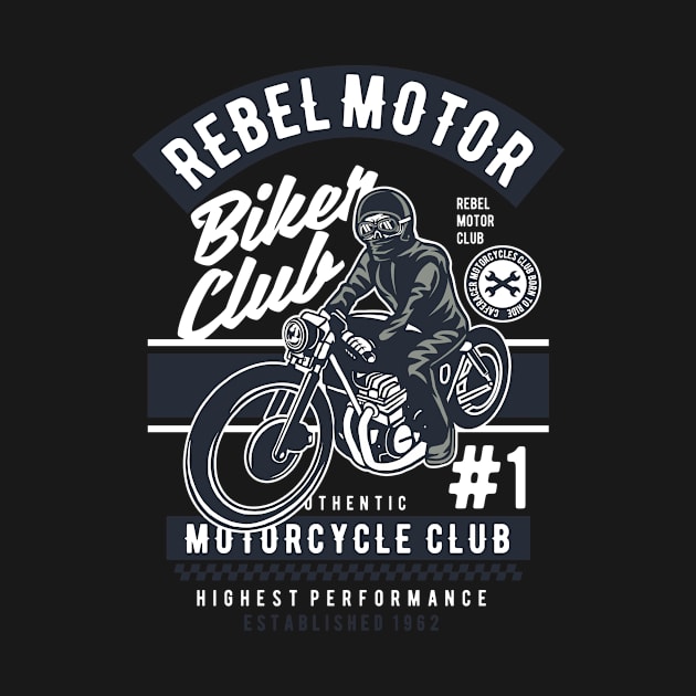 Rebel Motor Club, Vintage Retro Classic by CoApparel