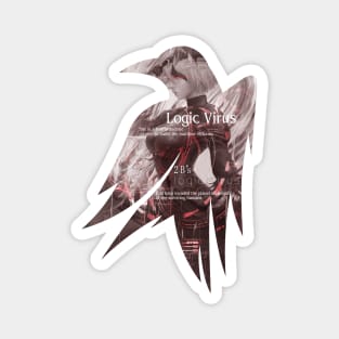 Raven's cloak 2B's logic virus sepia Magnet