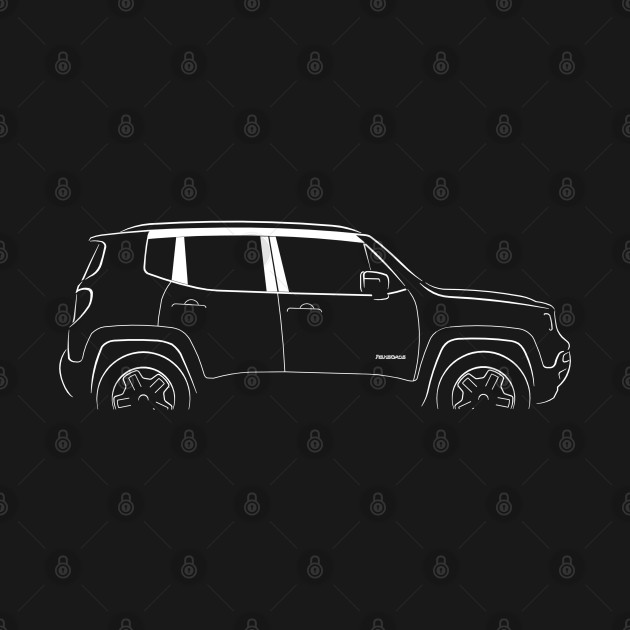 front/profile Jeep Renegade BU - stencil, white by mal_photography