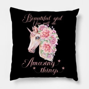 Inspirational unicorn Pillow