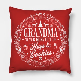 Grandma Never Runs Out Of Hugs and Cookies Ugly Christmas Pillow