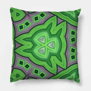 Kaleidoscope of Summer Green Leafs Pillow