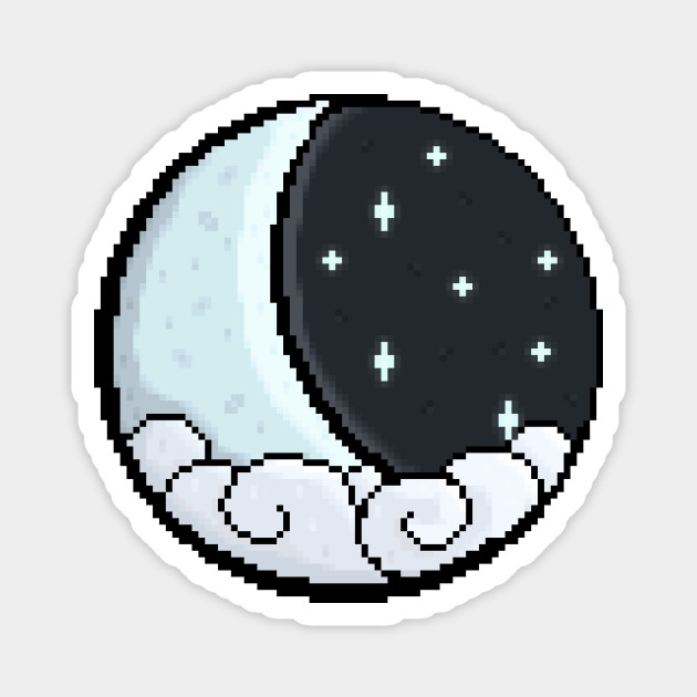 Pixel Moon - Pixel Art - Magnet | TeePublic