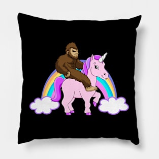 Bigfoot Riding A Unicorn Pillow