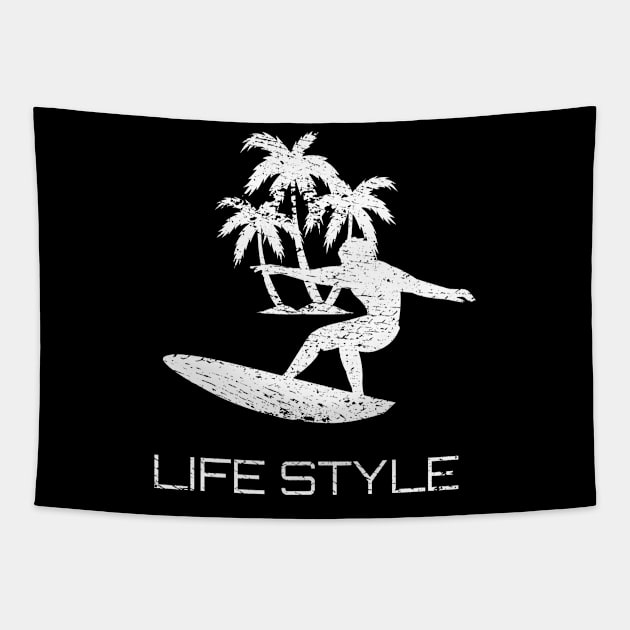 Life Style Surfing Summer Vibes Beach Party Sun Tapestry by Crazy Shirts