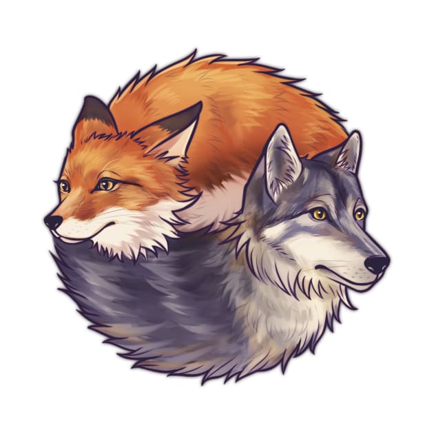 Fox and Wolf by KucingKecil