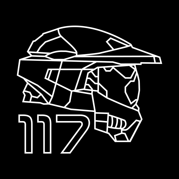 Master Chief 117 Line Art Minimalist by OreFather