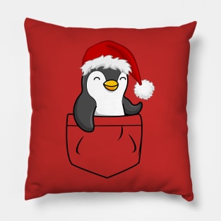 Cute Penguin Santa Hat Pocket Animals Pillow