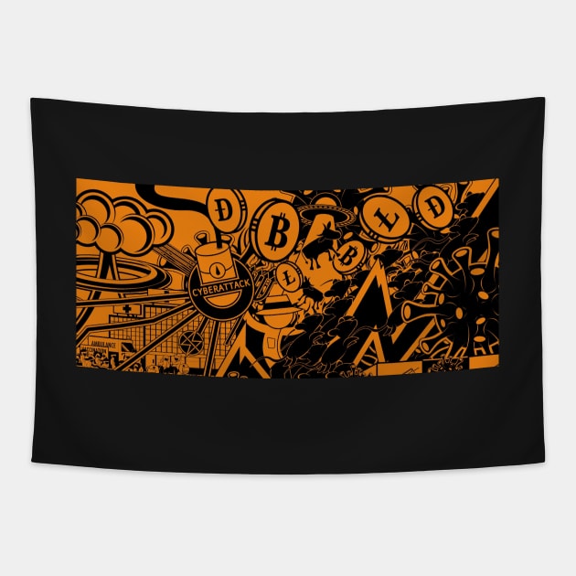 2021 OVERRUN Cover Art Tapestry by MOULE