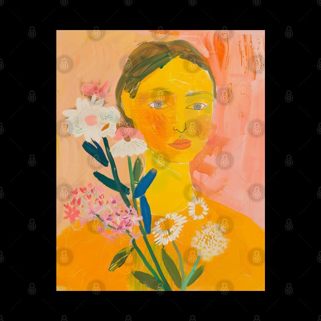 Woman Abstract Yellow Portrait Matisse by Trippycollage