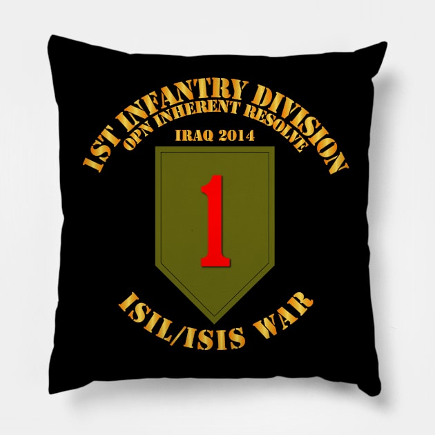 1st Infantry Div - War w ISIS  Circle Pillow by twix123844