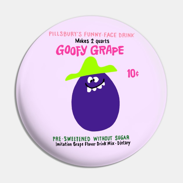 Funny Face Drink Mix "Goofy Grape" Pin by offsetvinylfilm