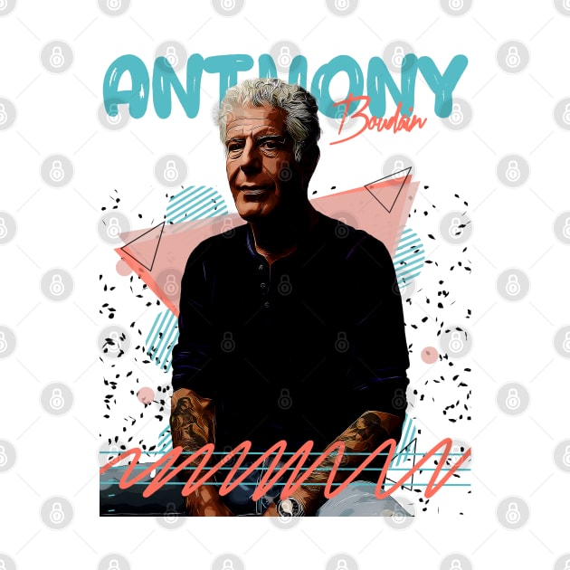 Retro Vintage Anthony Boudain Fan Art Design by Nandin Putri