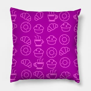 Pastry / Bakery Shop Style Seamless Pattern - Magenta Pillow