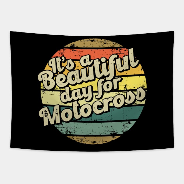 It's a beautiful day for motocross. Perfect present for mom mother dad father friend him or her Tapestry by SerenityByAlex