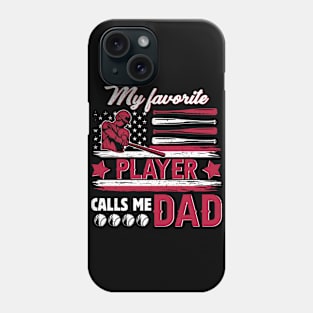 Tee Ball Dad Shirts For Men Funny Fathers Day Favorite Player Calls Me Dad USA Flag Phone Case