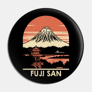 Mount Fuji woodblock print Pin