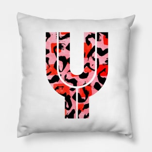 Letter Y Watercolour Leopard Print Alphabet Red Pillow