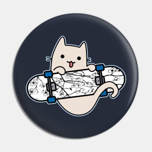 Cat and Skateboard Skateboarding Cat cherry skater Pin