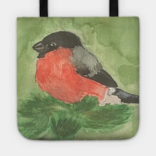 Red bird bullfinch Tote