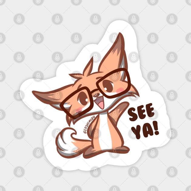 Cute Kawaii Nerd Fox see you Magnet by Kyumotea