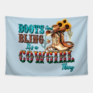 Boots and Bling It's a Cowgirl Thing Tapestry