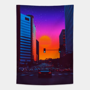 Neon highway Tapestry