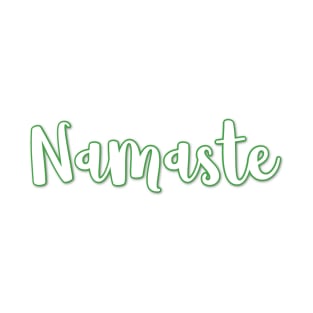Green Namaste Cute Yoga Greeting Design T-Shirt