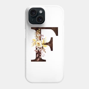 Floral Monogram F Lovely Autumn Foliage Phone Case