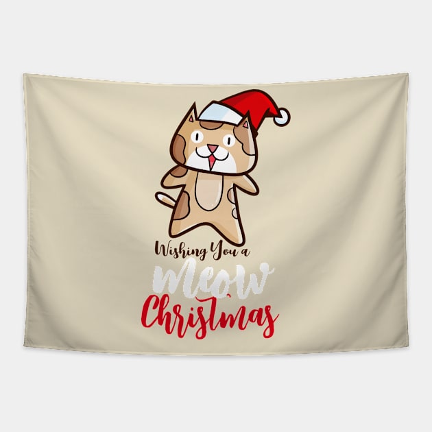 Wishing you meow christmas Tapestry by Jocularity Art