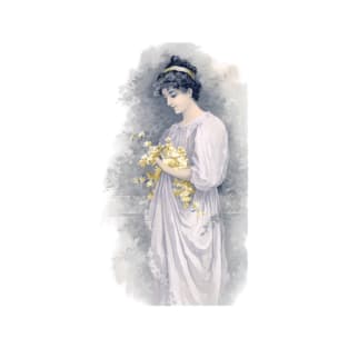 Edwardian Lady With Yellow Flowers T-Shirt