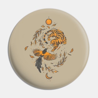 Tiger & Eagle Fighting Pin