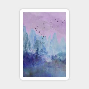 Pink Sunset Mountainscape Magnet