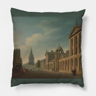 High Street, Oxford by Thomas Malton the Younger Pillow