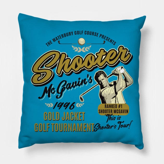 Shooter McGavin Gold Jacket Golf Tournament Lts Pillow by Alema Art